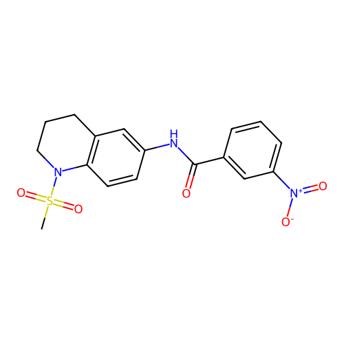 N-(1-methylsulfonyl-3,4-dihydro-2H-quinolin-6-yl)-3-nitrobenzamide structure