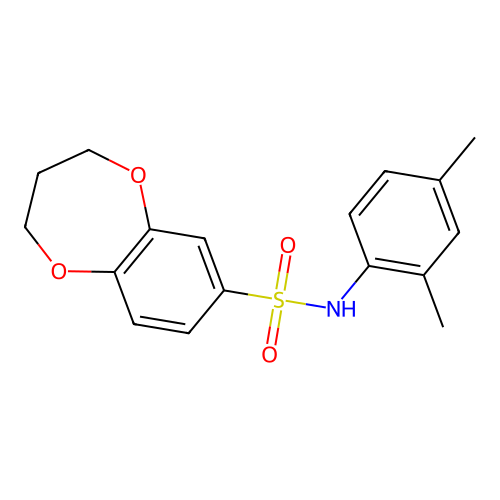 N-(2,4-dimethylphenyl)-3,4-dihydro-2H-1,5-benzodioxepine-7-sulfonamide structure