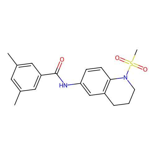 3,5-dimethyl-N-(1-methylsulfonyl-3,4-dihydro-2H-quinolin-6-yl)benzamide structure