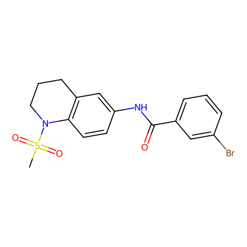 3-bromo-N-(1-methylsulfonyl-3,4-dihydro-2H-quinolin-6-yl)benzamide structure