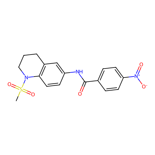 N-(1-methylsulfonyl-3,4-dihydro-2H-quinolin-6-yl)-4-nitrobenzamide structure