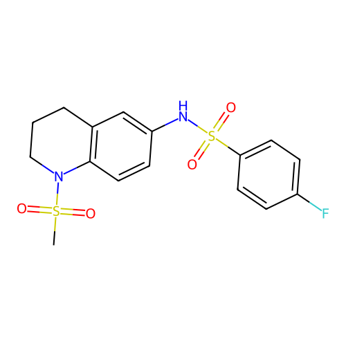 4-fluoro-N-(1-methylsulfonyl-3,4-dihydro-2H-quinolin-6-yl)benzenesulfonamide structure