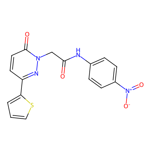 N-(4-nitrophenyl)-2-(6-oxo-3-thiophen-2-ylpyridazin-1-yl)acetamide structure