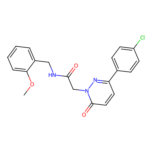 2-(3-(4-chlorophenyl)-6-oxopyridazin-1(6H)-yl)-N-(2-methoxybenzyl)acetamide structure