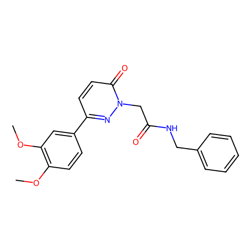 N-benzyl-2-(3-(3,4-dimethoxyphenyl)-6-oxopyridazin-1(6H)-yl)acetamide structure