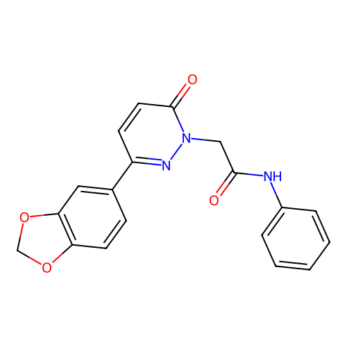 2-[3-(1,3-benzodioxol-5-yl)-6-oxopyridazin-1-yl]-N-phenylacetamide structure