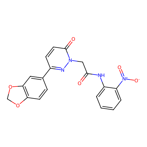 2-[3-(1,3-benzodioxol-5-yl)-6-oxopyridazin-1-yl]-N-(2-nitrophenyl)acetamide structure