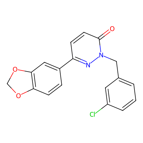 6-(1,3-Benzodioxol-5-yl)-2-[(3-chlorophenyl)methyl]pyridazin-3-one structure