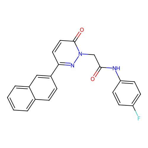 N-(4-fluorophenyl)-2-(3-(naphthalen-2-yl)-6-oxopyridazin-1(6H)-yl)acetamide structure