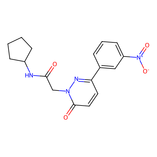 N-cyclopentyl-2-[3-(3-nitrophenyl)-6-oxopyridazin-1-yl]acetamide structure