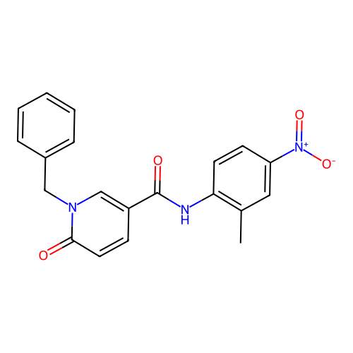 1-benzyl-N-(2-methyl-4-nitrophenyl)-6-oxo-1,6-dihydropyridine-3-carboxamide structure