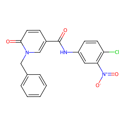1-benzyl-N-(4-chloro-3-nitrophenyl)-6-oxo-1,6-dihydropyridine-3-carboxamide structure
