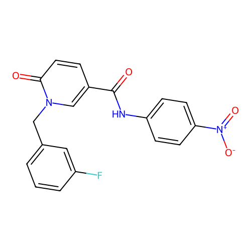 1-[(3-fluorophenyl)methyl]-N-(4-nitrophenyl)-6-oxopyridine-3-carboxamide structure