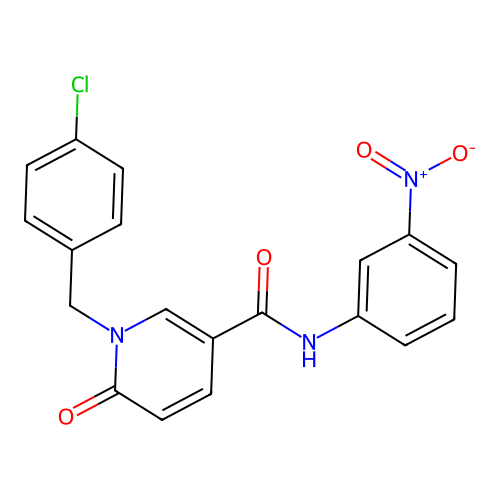 1-[(4-chlorophenyl)methyl]-N-(3-nitrophenyl)-6-oxopyridine-3-carboxamide structure