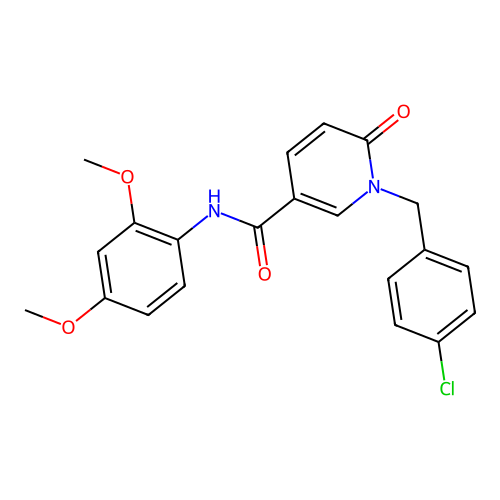 1-[(4-chlorophenyl)methyl]-N-(2,4-dimethoxyphenyl)-6-oxopyridine-3-carboxamide structure