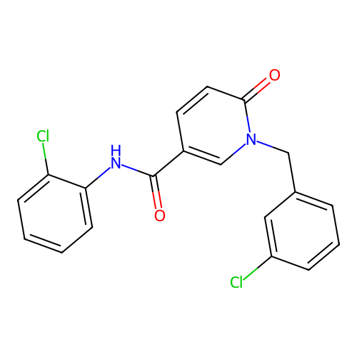 N-(2-chlorophenyl)-1-[(3-chlorophenyl)methyl]-6-oxopyridine-3-carboxamide structure