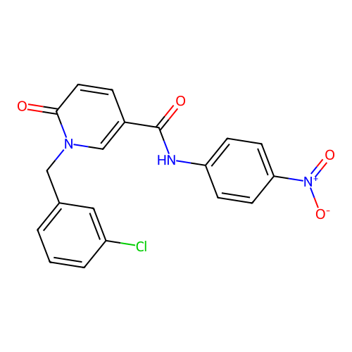 1-[(3-chlorophenyl)methyl]-N-(4-nitrophenyl)-6-oxopyridine-3-carboxamide structure