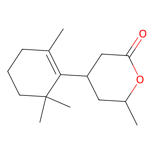 tetrahydro-6-methyl-4-(2,6,6-trimethyl-1-cyclohexen-1-yl)-2H-pyran-2-one structure