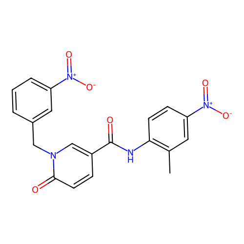 N-(2-methyl-4-nitrophenyl)-1-[(3-nitrophenyl)methyl]-6-oxopyridine-3-carboxamide structure
