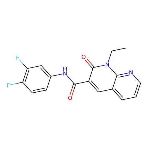 N-(3,4-difluorophenyl)-1-ethyl-2-oxo-1,2-dihydro-1,8-naphthyridine-3-carboxamide structure