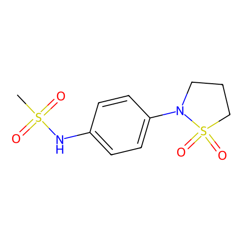 N-(4-(1,1-dioxidoisothiazolidin-2-yl)phenyl)methanesulfonamide structure