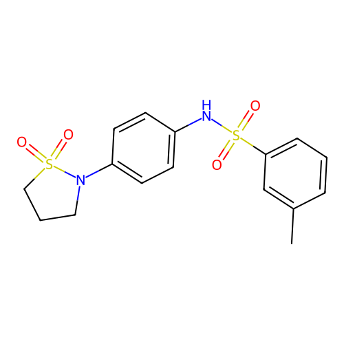 N-(4-(1,1-dioxidoisothiazolidin-2-yl)phenyl)-3-methylbenzenesulfonamide structure
