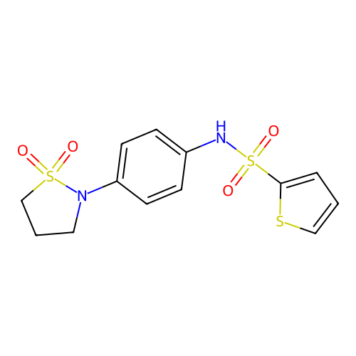 N-(4-(1,1-dioxidoisothiazolidin-2-yl)phenyl)thiophene-2-sulfonamide structure