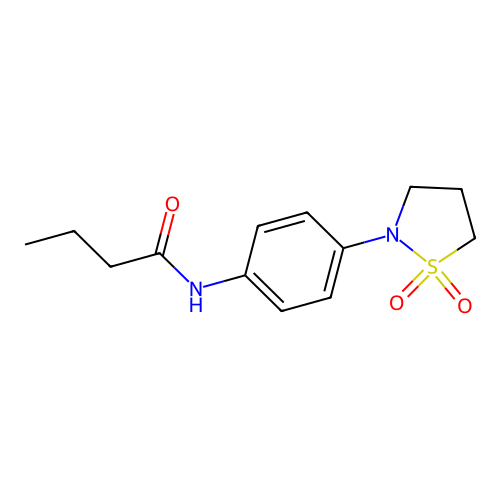 N-(4-(1,1-dioxidoisothiazolidin-2-yl)phenyl)butyramide structure