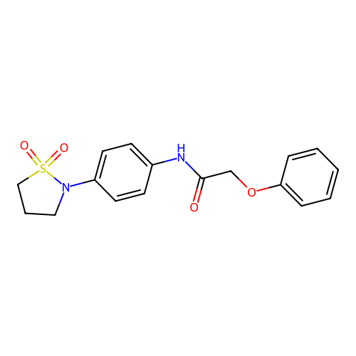 N-(4-(1,1-dioxidoisothiazolidin-2-yl)phenyl)-2-phenoxyacetamide structure