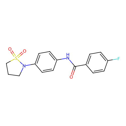 N-(4-(1,1-dioxidoisothiazolidin-2-yl)phenyl)-4-fluorobenzamide structure