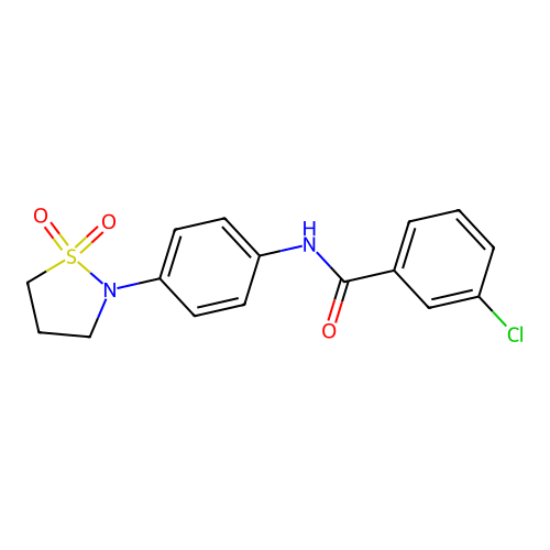 3-chloro-N-[4-(1,1-dioxo-1lambda6,2-thiazolidin-2-yl)phenyl]benzamide structure