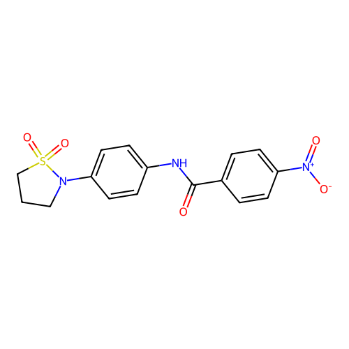 N-(4-(1,1-dioxidoisothiazolidin-2-yl)phenyl)-4-nitrobenzamide structure