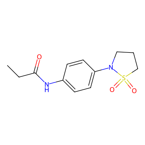 N-(4-(1,1-dioxidoisothiazolidin-2-yl)phenyl)propionamide structure