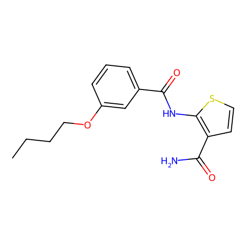 2-(3-Butoxybenzamido)thiophene-3-carboxamide structure