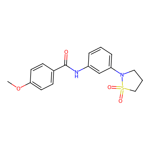 N-(3-(1,1-dioxidoisothiazolidin-2-yl)phenyl)-4-methoxybenzamide structure