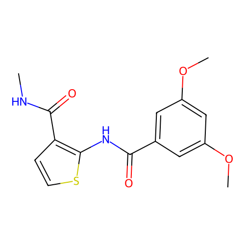2-(3,5-dimethoxybenzamido)-N-methylthiophene-3-carboxamide structure