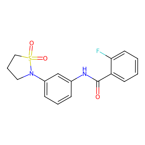 N-(3-(1,1-dioxidoisothiazolidin-2-yl)phenyl)-2-fluorobenzamide structure