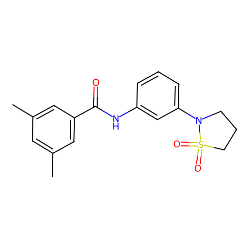 N-(3-(1,1-dioxidoisothiazolidin-2-yl)phenyl)-3,5-dimethylbenzamide structure