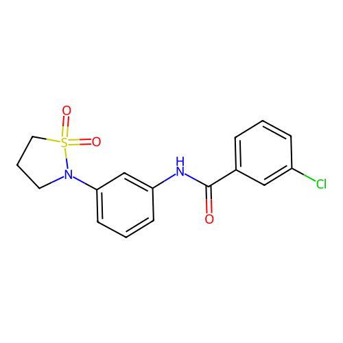3-chloro-N-(3-(1,1-dioxidoisothiazolidin-2-yl)phenyl)benzamide structure