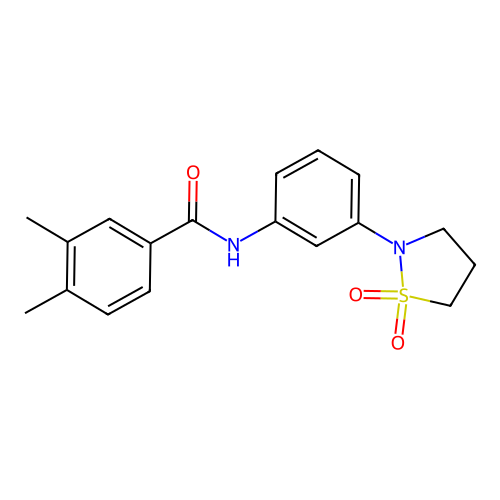 N-(3-(1,1-dioxidoisothiazolidin-2-yl)phenyl)-3,4-dimethylbenzamide structure