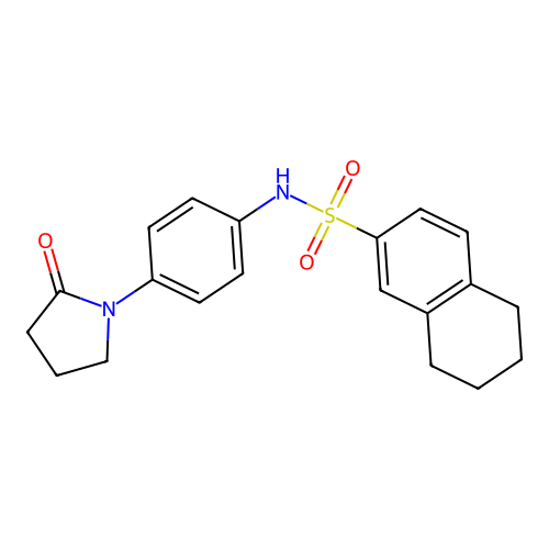 N-[4-(2-oxopyrrolidin-1-yl)phenyl]-5,6,7,8-tetrahydronaphthalene-2-sulfonamide structure