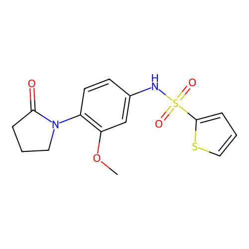 N-[3-methoxy-4-(2-oxopyrrolidin-1-yl)phenyl]thiophene-2-sulfonamide structure
