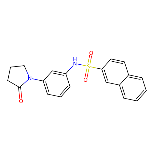 N-[3-(2-oxopyrrolidin-1-yl)phenyl]naphthalene-2-sulfonamide structure