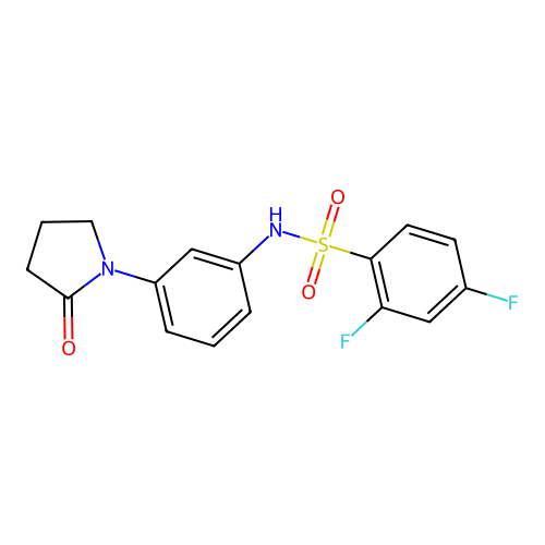 2,4-difluoro-N-(3-(2-oxopyrrolidin-1-yl)phenyl)benzenesulfonamide structure