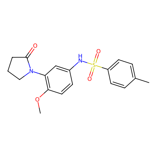 N-(4-methoxy-3-(2-oxopyrrolidin-1-yl)phenyl)-4-methylbenzenesulfonamide structure