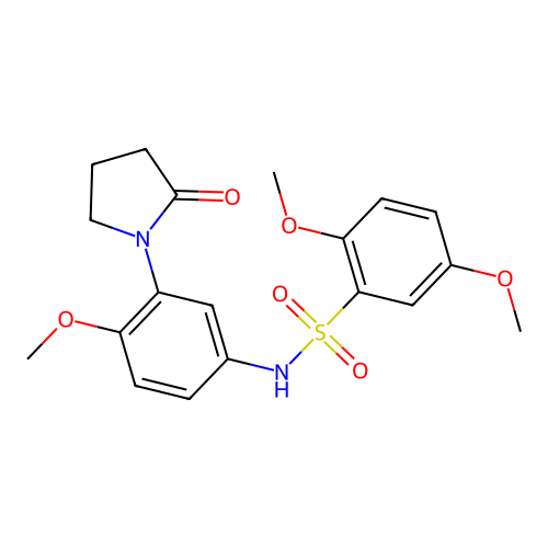 2,5-dimethoxy-N-(4-methoxy-3-(2-oxopyrrolidin-1-yl)phenyl)benzenesulfonamide structure