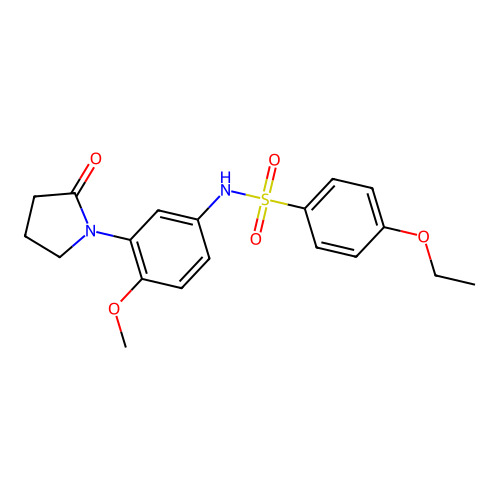 4-ethoxy-N-(4-methoxy-3-(2-oxopyrrolidin-1-yl)phenyl)benzenesulfonamide structure