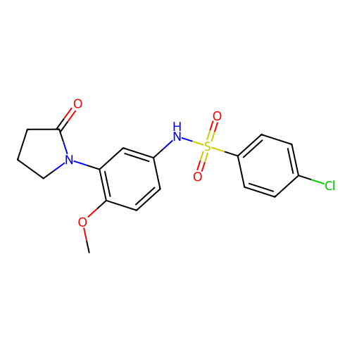 4-chloro-N-(4-methoxy-3-(2-oxopyrrolidin-1-yl)phenyl)benzenesulfonamide structure