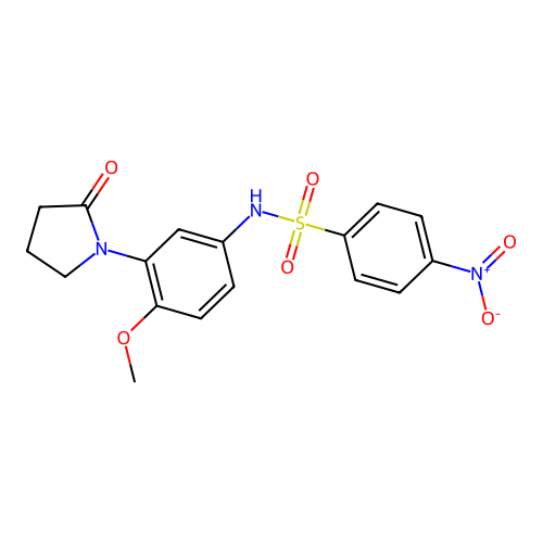 N-(4-methoxy-3-(2-oxopyrrolidin-1-yl)phenyl)-4-nitrobenzenesulfonamide structure