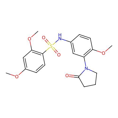 2,4-dimethoxy-N-(4-methoxy-3-(2-oxopyrrolidin-1-yl)phenyl)benzenesulfonamide structure